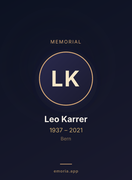 Memorial portrait of Leo Karrer
