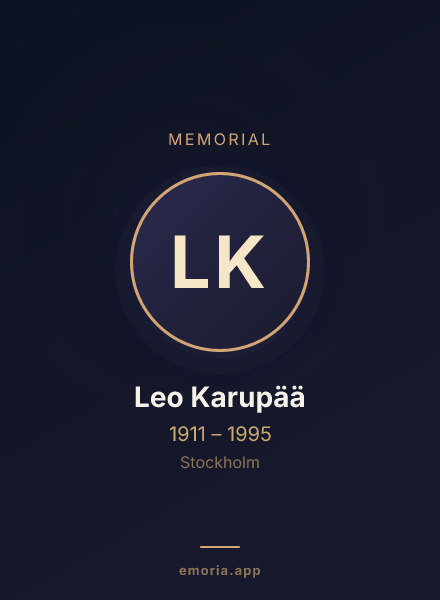Memorial portrait of Leo Karupää