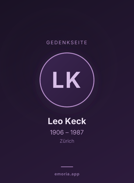 Gedenkportrait von Leo Keck