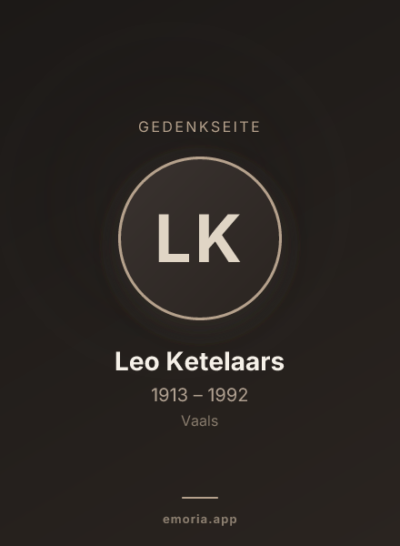 Gedenkportrait von Leo Ketelaars