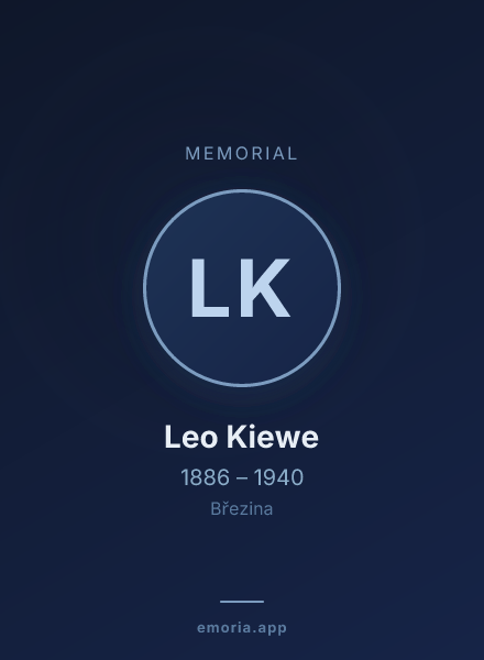 Memorial portrait of Leo Kiewe