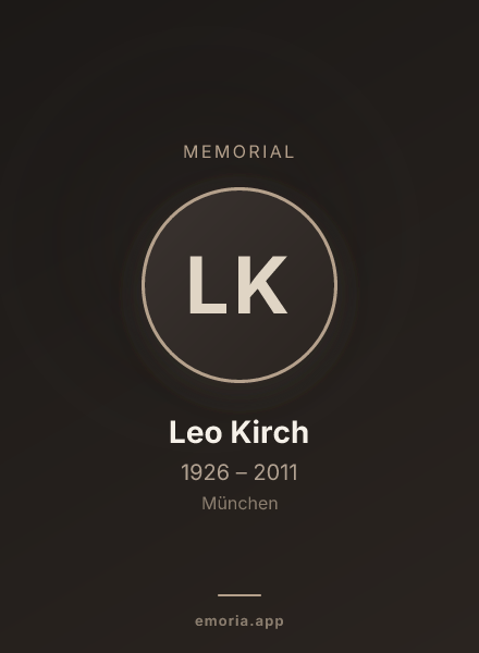 Memorial portrait of Leo Kirch