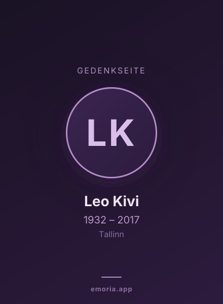 Gedenkportrait von Leo Kivi