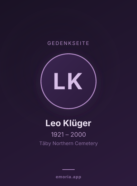 Gedenkportrait von Leo Klüger