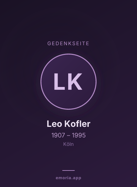 Gedenkportrait von Leo Kofler