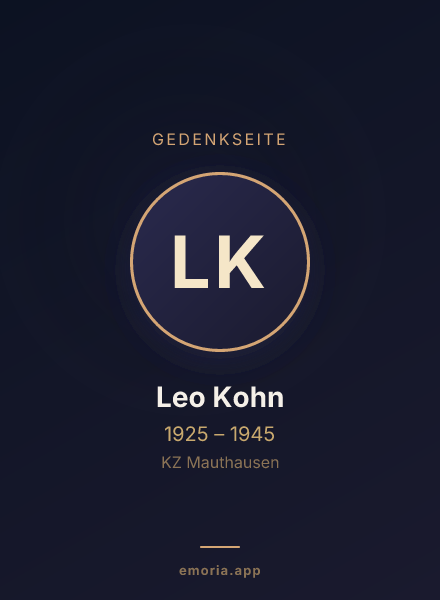Gedenkportrait von Leo Kohn