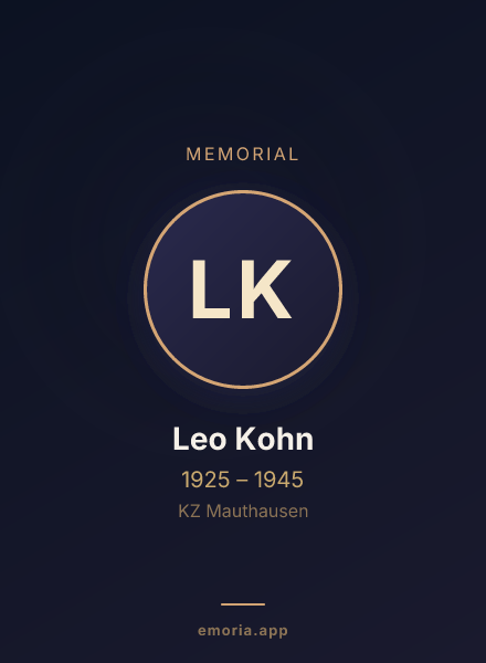 Memorial portrait of Leo Kohn