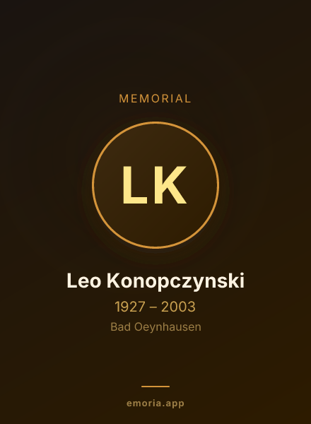 Memorial portrait of Leo Konopczynski