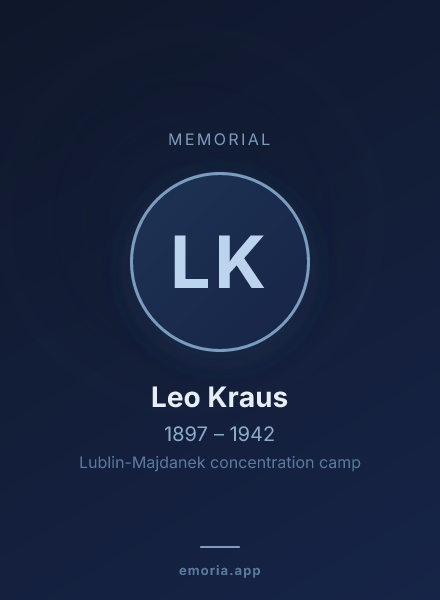 Memorial portrait of Leo Kraus