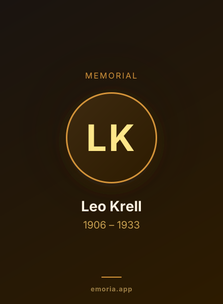 Memorial portrait of Leo Krell