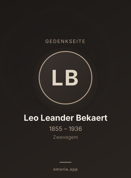 Gedenkportrait von Leo Leander Bekaert