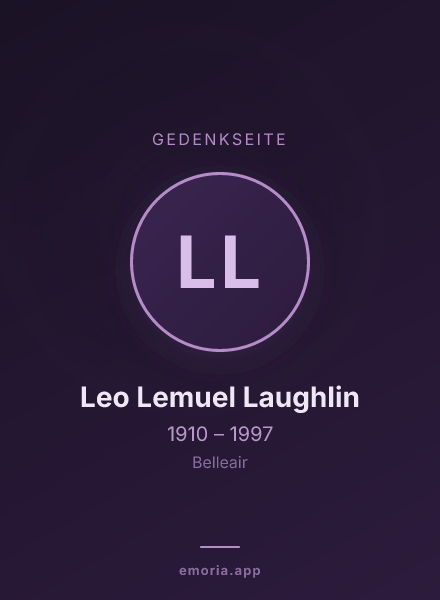 Gedenkportrait von Leo Lemuel Laughlin