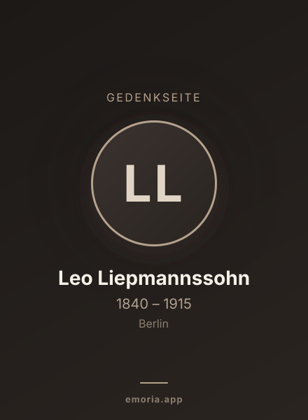 Gedenkportrait von Leo Liepmannssohn