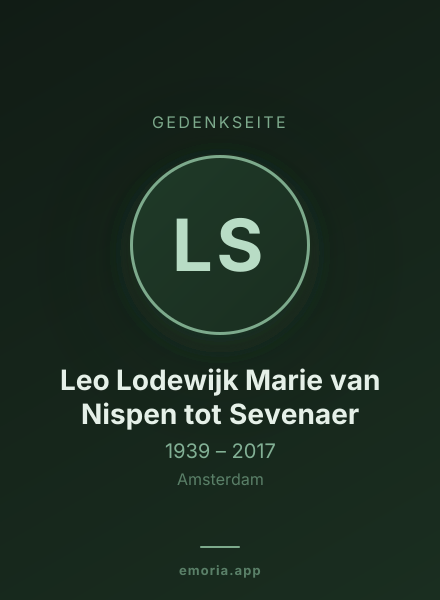 Gedenkportrait von Leo Lodewijk Marie van Nispen tot Sevenaer