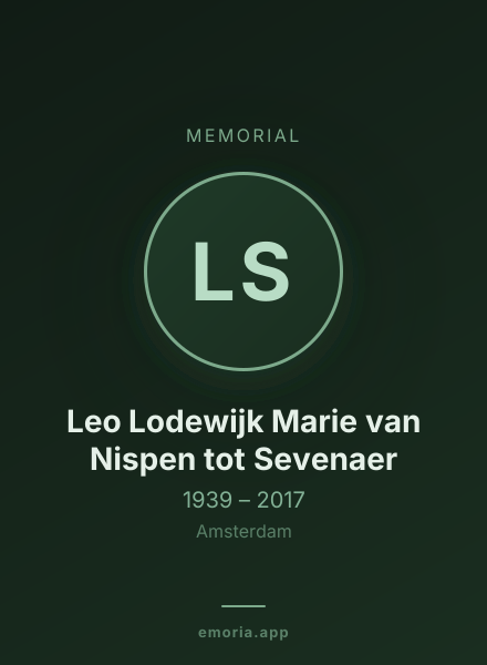 Memorial portrait of Leo Lodewijk Marie van Nispen tot Sevenaer