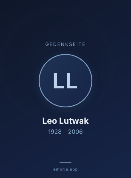 Gedenkportrait von Leo Lutwak