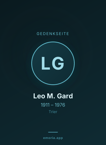 Gedenkportrait von Leo M. Gard