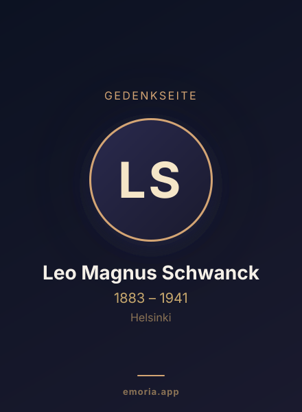 Gedenkportrait von Leo Magnus Schwanck