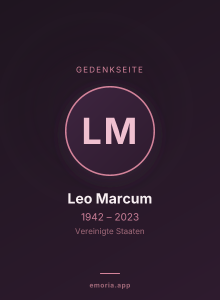 Gedenkportrait von Leo Marcum