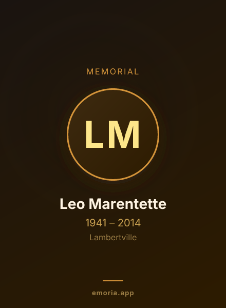Memorial portrait of Leo Marentette