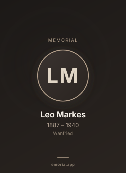 Memorial portrait of Leo Markes