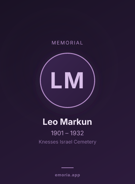 Memorial portrait of Leo Markun