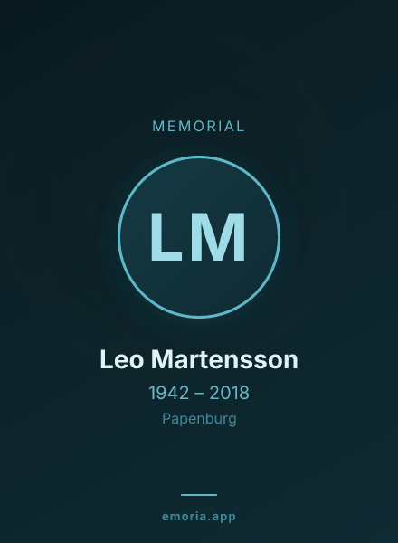 Memorial portrait of Leo Martensson