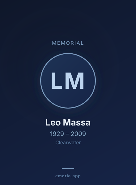 Memorial portrait of Leo Massa