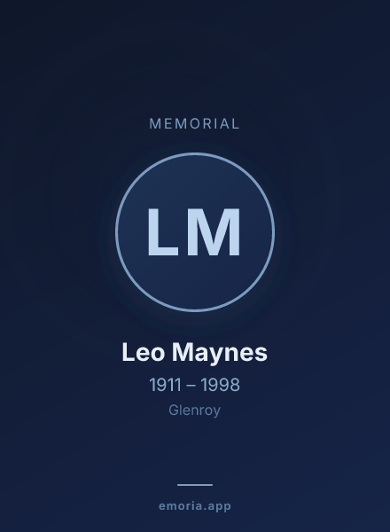 Memorial portrait of Leo Maynes