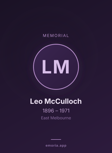 Memorial portrait of Leo McCulloch