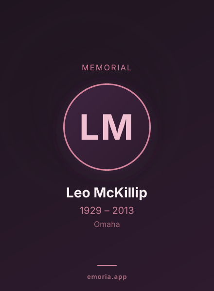 Memorial portrait of Leo McKillip