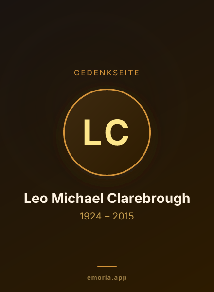 Gedenkportrait von Leo Michael Clarebrough
