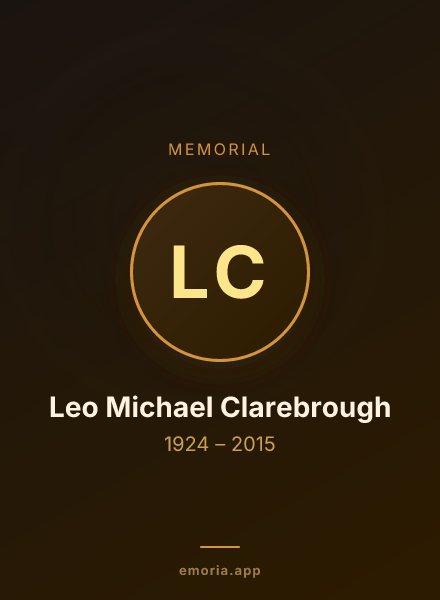 Memorial portrait of Leo Michael Clarebrough
