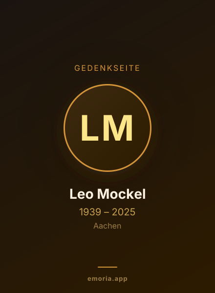 Gedenkportrait von Leo Mockel