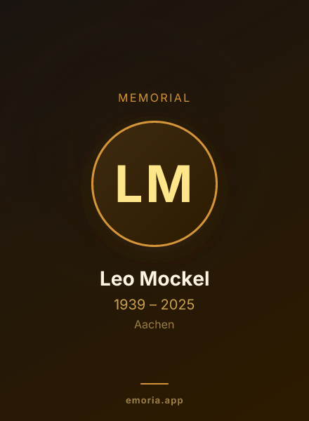 Memorial portrait of Leo Mockel