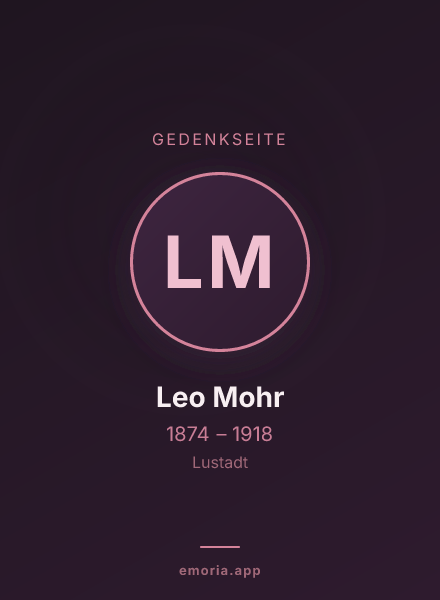 Gedenkportrait von Leo Mohr