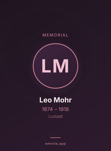 Memorial portrait of Leo Mohr