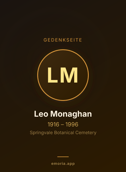 Gedenkportrait von Leo Monaghan