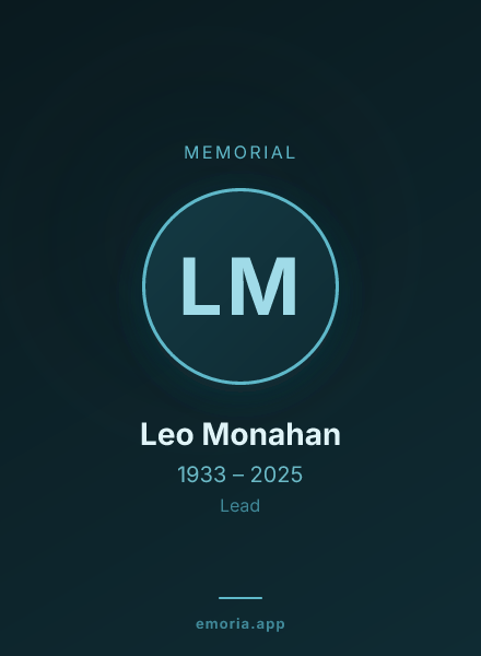 Memorial portrait of Leo Monahan