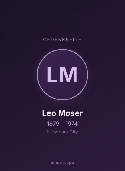 Gedenkportrait von Leo Moser