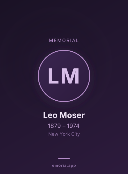 Memorial portrait of Leo Moser