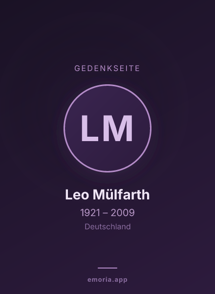 Gedenkportrait von Leo Mülfarth