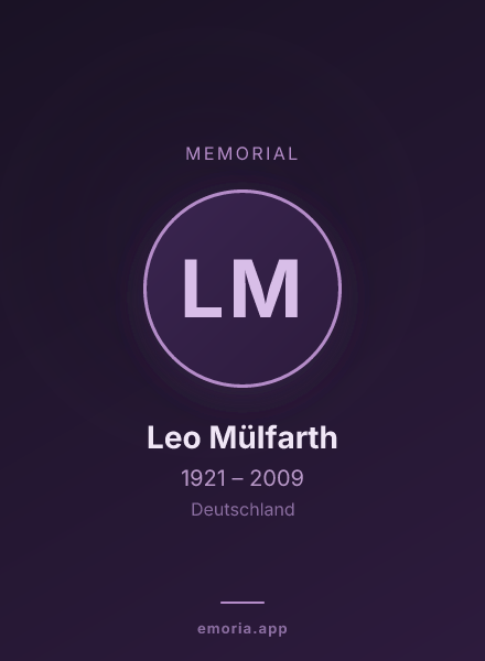 Memorial portrait of Leo Mülfarth