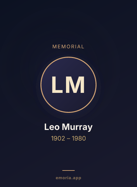 Memorial portrait of Leo Murray