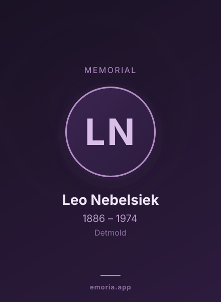 Memorial portrait of Leo Nebelsiek