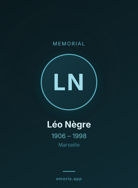 Memorial portrait of Léo Nègre
