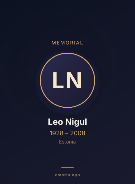 Memorial portrait of Leo Nigul
