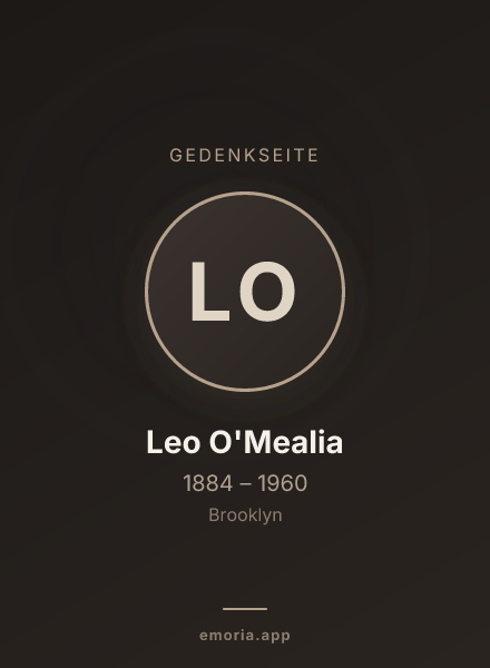 Gedenkportrait von Leo O'Mealia