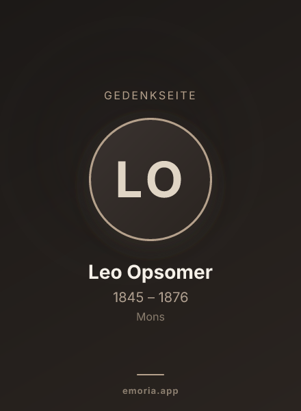 Gedenkportrait von Leo Opsomer