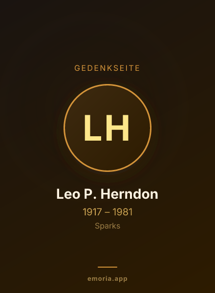 Gedenkportrait von Leo P. Herndon